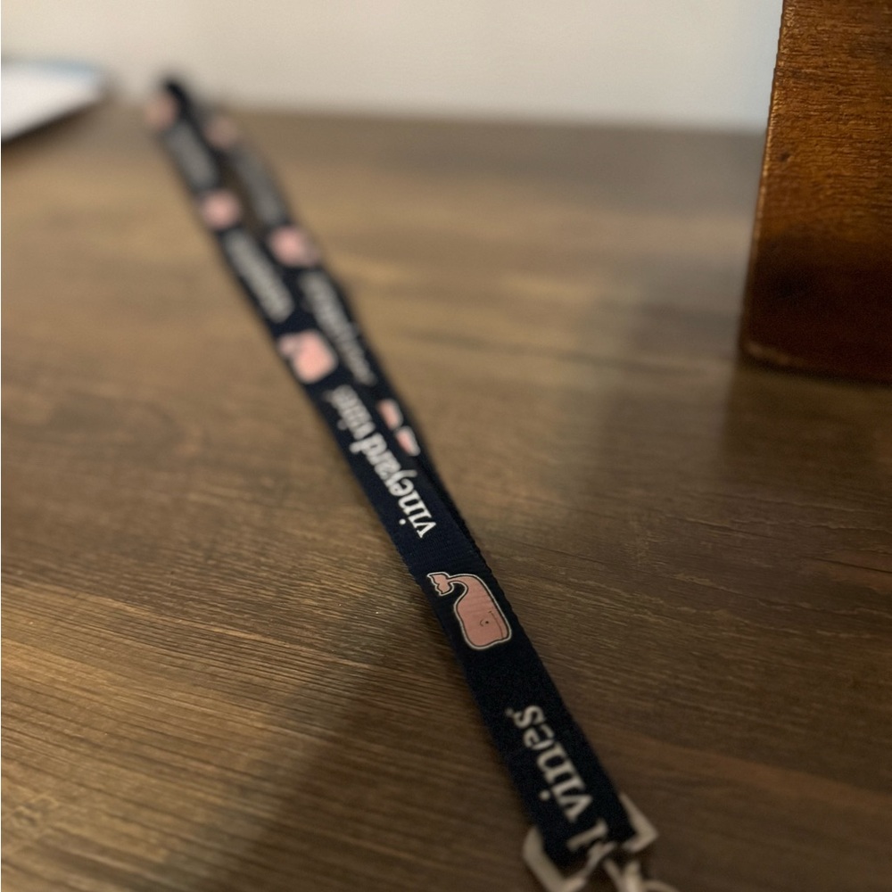 Vineyard Vines Navy and Pink Whale Lanyard